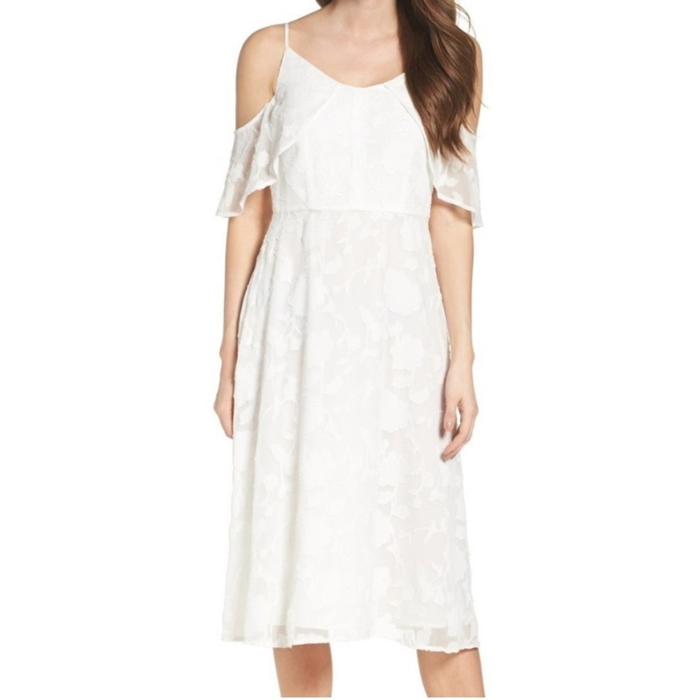 CeCe Midi Dress Cold Shoulder Detail NWT